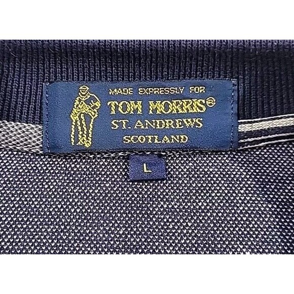 Vintage Tom Morris The Old Course St. Andrews Polo Shirt Men's Large Golf Polo - Picture 3 of 13